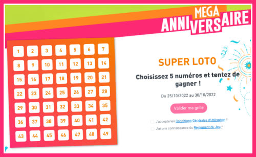 Grille du Super Loto Leclerc Mga Anniversaire