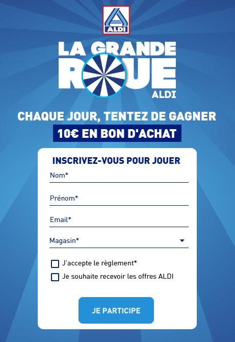Jeu.aldi.fr La Grande Roue Aldi 2026&nbsp;: gagnez des bons d'achat de 10 �