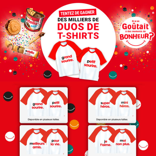 Jeu Nutella t-shirts collector  gagner - www.nutella.com