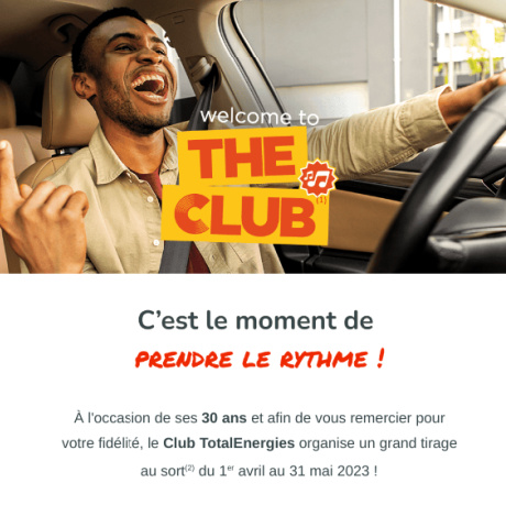 Jeux.totalenergies.com/30ansClub - Grand jeu welcome to the Club TotalEnergies