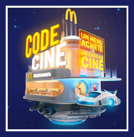 Placesdecinema.fr/offrecine jeu Mcdo Code Ciné place de cinéma offerte