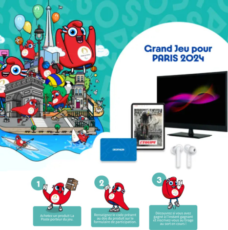 Grand jeu pour Paris 2024 La Poste  code - www.laposte.fr/grandjeupourparis2024